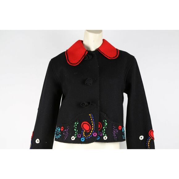 Patchwork Collared Button Down Short Size XS by CINDY OWINGS Designs jacket - Picture 1 of 9